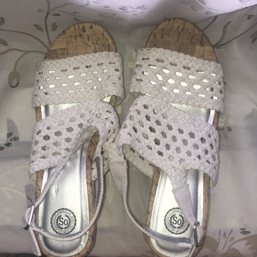 White and birch High heel wedges